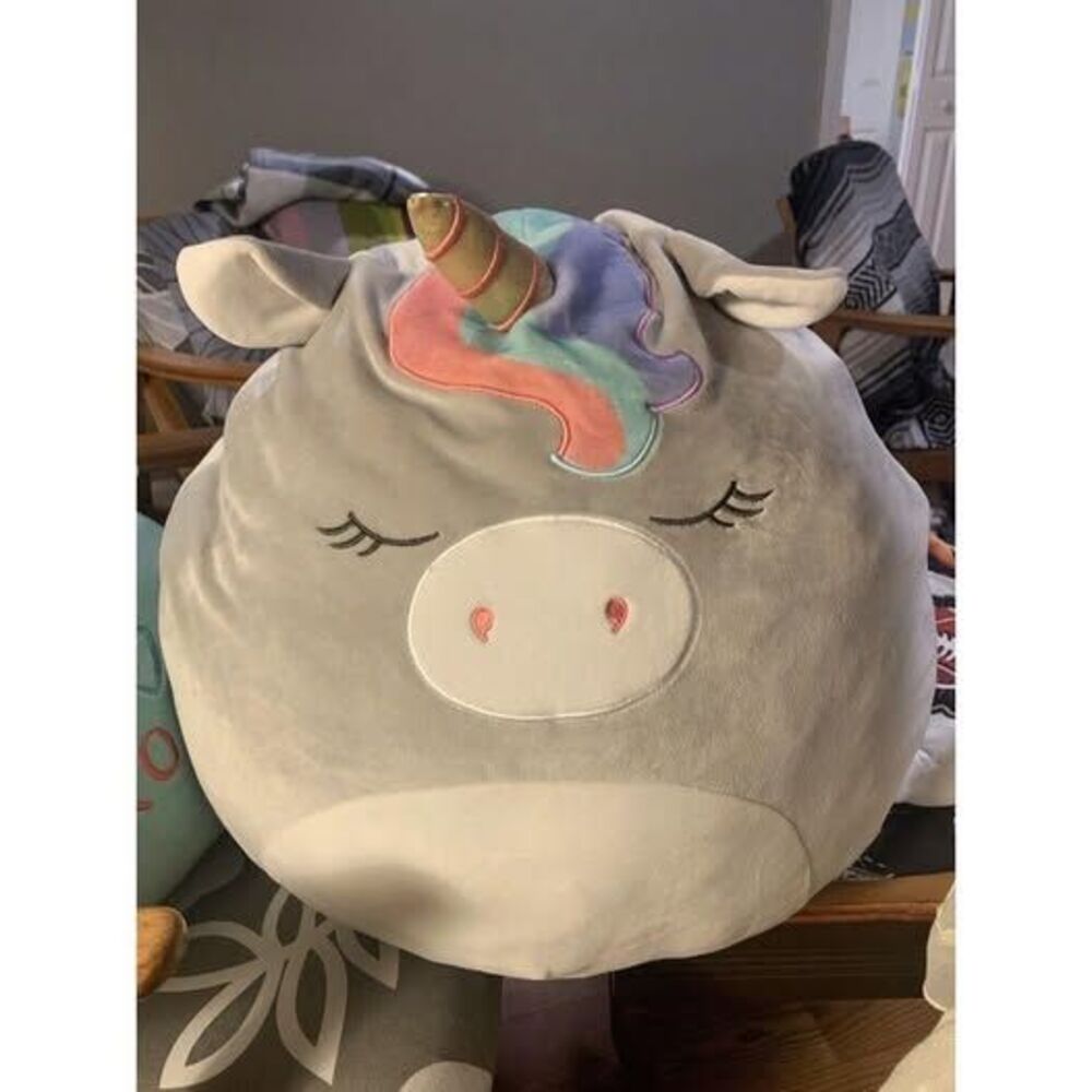 Squishmallows 18" Teresa The Unicorn Gray Pillow Plush Stuffed Animal